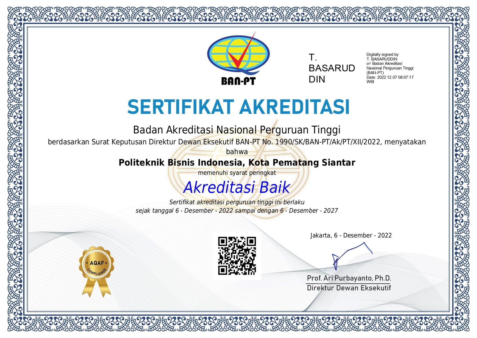 Sertifikat Akreditasi
